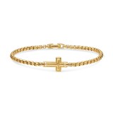 David Yurman Cross Station Box Chain Bracelet In 18ct Yellow Gold, 3.4mm