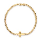 David Yurman Cross Station Box Chain Bracelet In 18ct Yellow Gold, 3.4mm