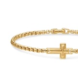 David Yurman Cross Station Box Chain Bracelet In 18ct Yellow Gold, 3.4mm