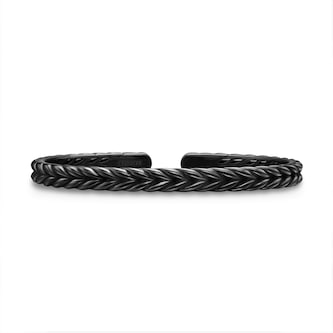 David Yurman Chevron Flex Bracelet In Black Titanium, 6.4mm
