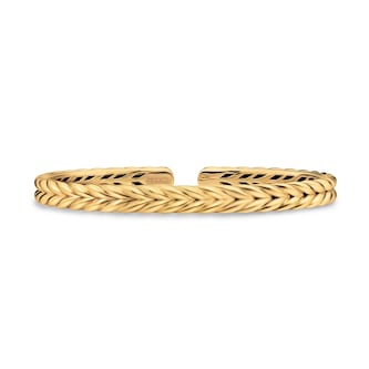 David Yurman Chevron Flex Bracelet In 18ct Yellow Gold, 6.4mm