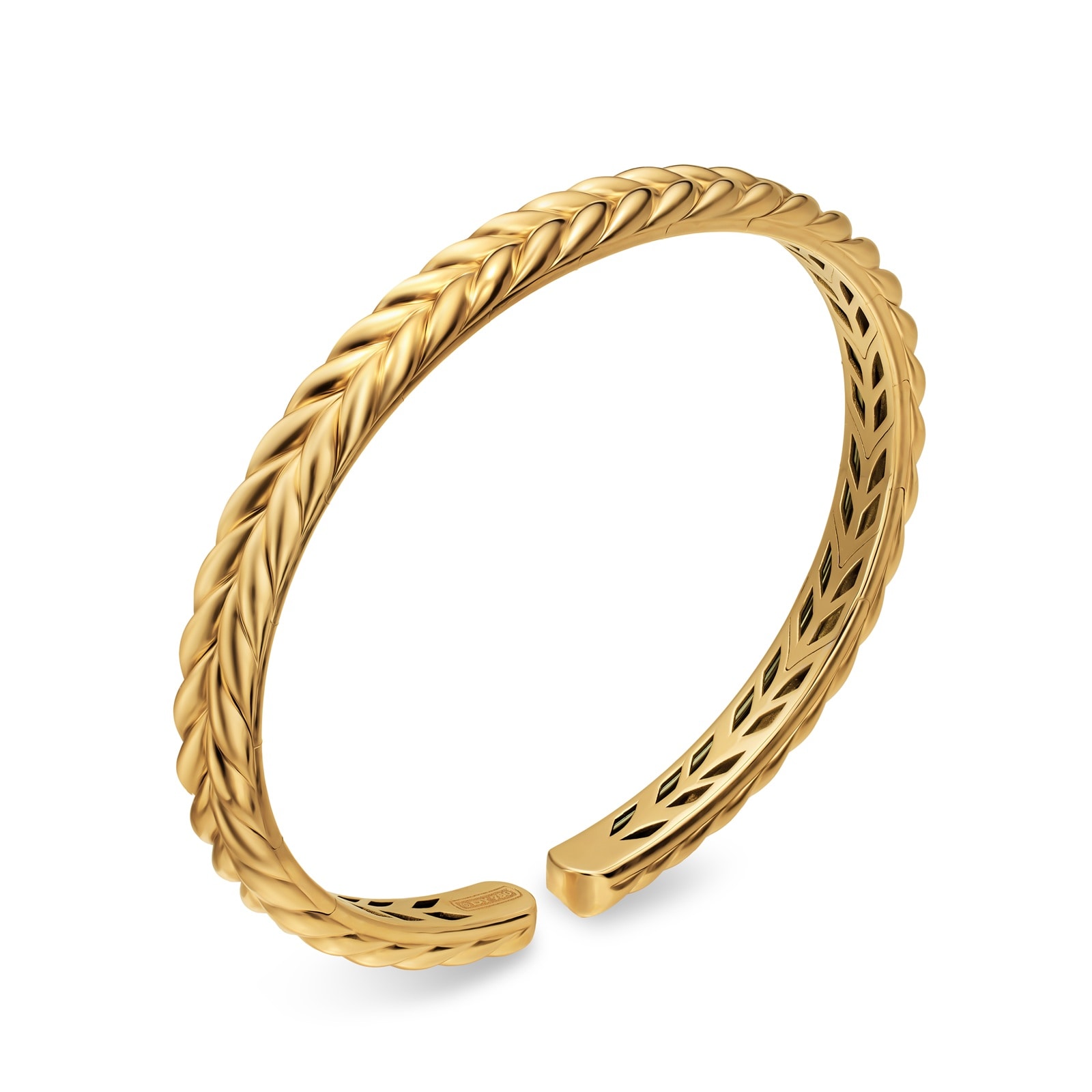 David Yurman Chevron Flex Bracelet In 18ct Yellow Gold, 6.4mm David Yurman Chevron Flex Bracelet In 18ct Yellow Gold, 6.4mm