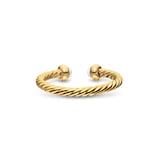 David Yurman Micro Cablespira® Flex Open Ring In 18ct Yellow Gold With Pearl, 2.5mm
