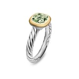 David Yurman DY Mercer® Stone Ring In Sterling Silver With 18ct Yellow Gold And Prasiolite, 7mm