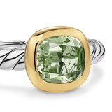 David Yurman DY Mercer® Stone Ring In Sterling Silver With 18ct Yellow Gold And Prasiolite, 7mm