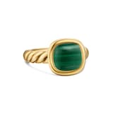 David Yurman DY Mercer® Stone Ring In 18ct Yellow Gold With Malachite, 10mm