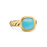 David Yurman DY Mercer® Stone Ring In 18ct Yellow Gold With Turquoise, 10mm - Ring Size I