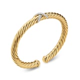 David Yurman Cablespira X Flex Bracelet In 18ct Yellow Gold With Diamonds, 6mm - Size Medium