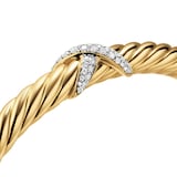 David Yurman Cablespira X Flex Bracelet In 18ct Yellow Gold With Diamonds, 6mm - Size Medium