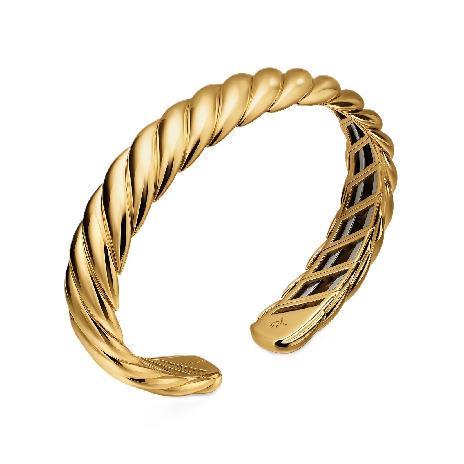 David Yurman Sculpted Cable Flex Bracelet In 18ct Yellow Gold, 11mm - Size Medium David Yurman Sculpted Cable Flex Bracelet In 18ct Yellow Gold, 11mm - Size Medium