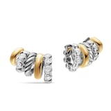 David Yurman DY Mercer® Multi Hoop Climber Earrings In Sterling Silver With 18ct Yellow Gold And Diamonds, 20.6mm