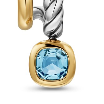 David Yurman DY Mercer® Two Row Drop Earrings In Sterling Silver With 18ct Yellow Gold And Sky Blue Topaz, 19.5mm David Yurman DY Mercer® Two Row Drop Earrings In Sterling Silver With 18ct Yellow Gold And Sky Blue Topaz, 19.5mm