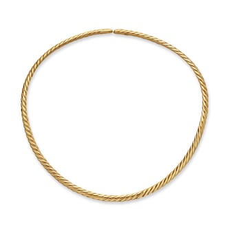 David Yurman Sculpted Cable Flex Necklace In 18ct Yellow Gold, 5mm David Yurman Sculpted Cable Flex Necklace In 18ct Yellow Gold, 5mm