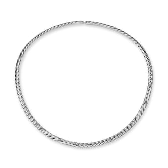 David Yurman Sculpted Cable Flex Necklace In Sterling Silver, 5mm David Yurman Sculpted Cable Flex Necklace In Sterling Silver, 5mm