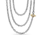 David Yurman DY Mercer® Convert Necklace In Sterling Silver With 18ct Yellow Gold And Diamonds, 8mm