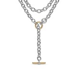David Yurman DY Mercer® Convert Necklace In Sterling Silver With 18ct Yellow Gold And Diamonds, 8mm