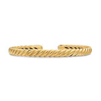 David Yurman Sculpted Cable Flex Bracelet In 18ct Yellow Gold, 5mm David Yurman Sculpted Cable Flex Bracelet In 18ct Yellow Gold, 5mm