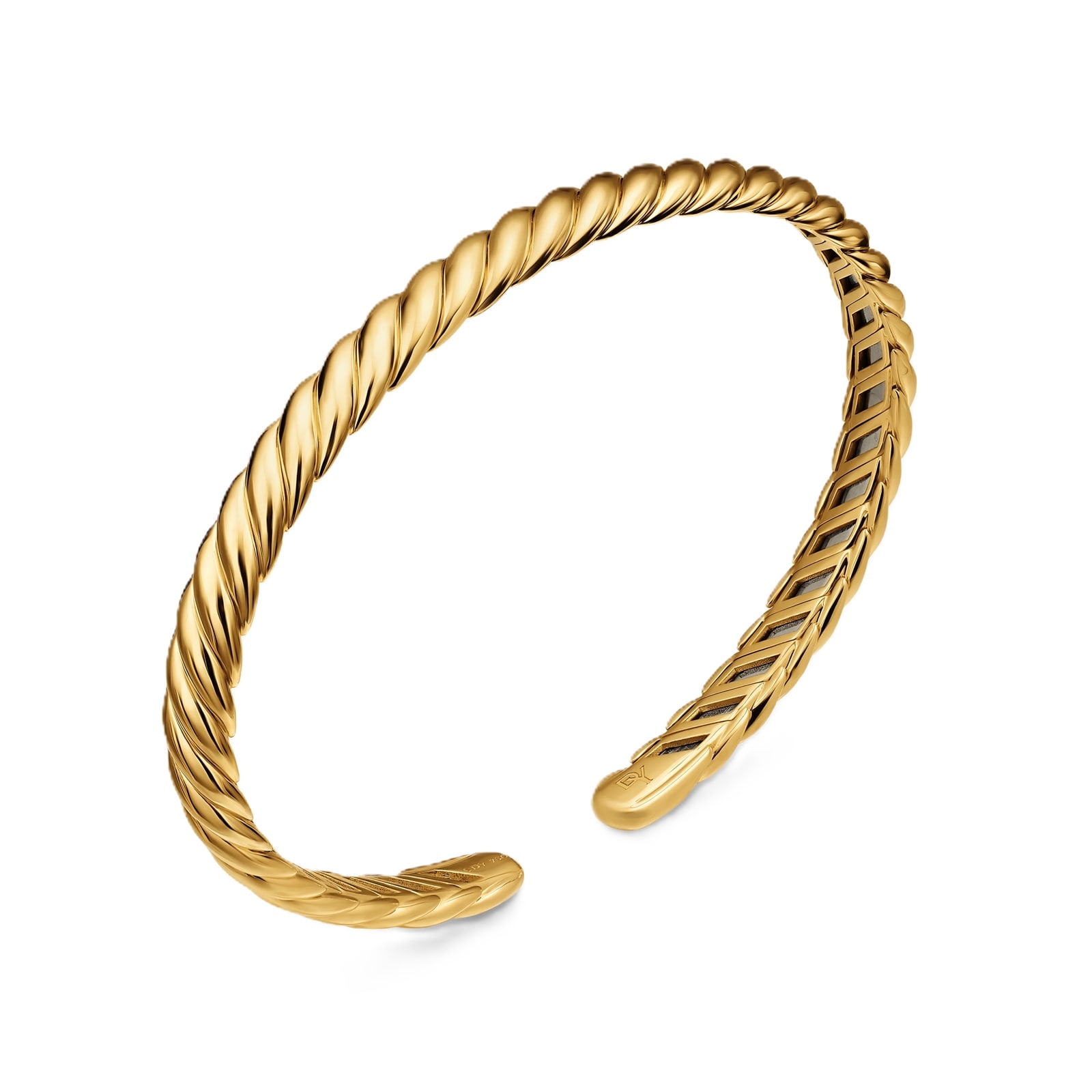 David Yurman Sculpted Cable Flex Bracelet In 18ct Yellow Gold, 5mm David Yurman Sculpted Cable Flex Bracelet In 18ct Yellow Gold, 5mm