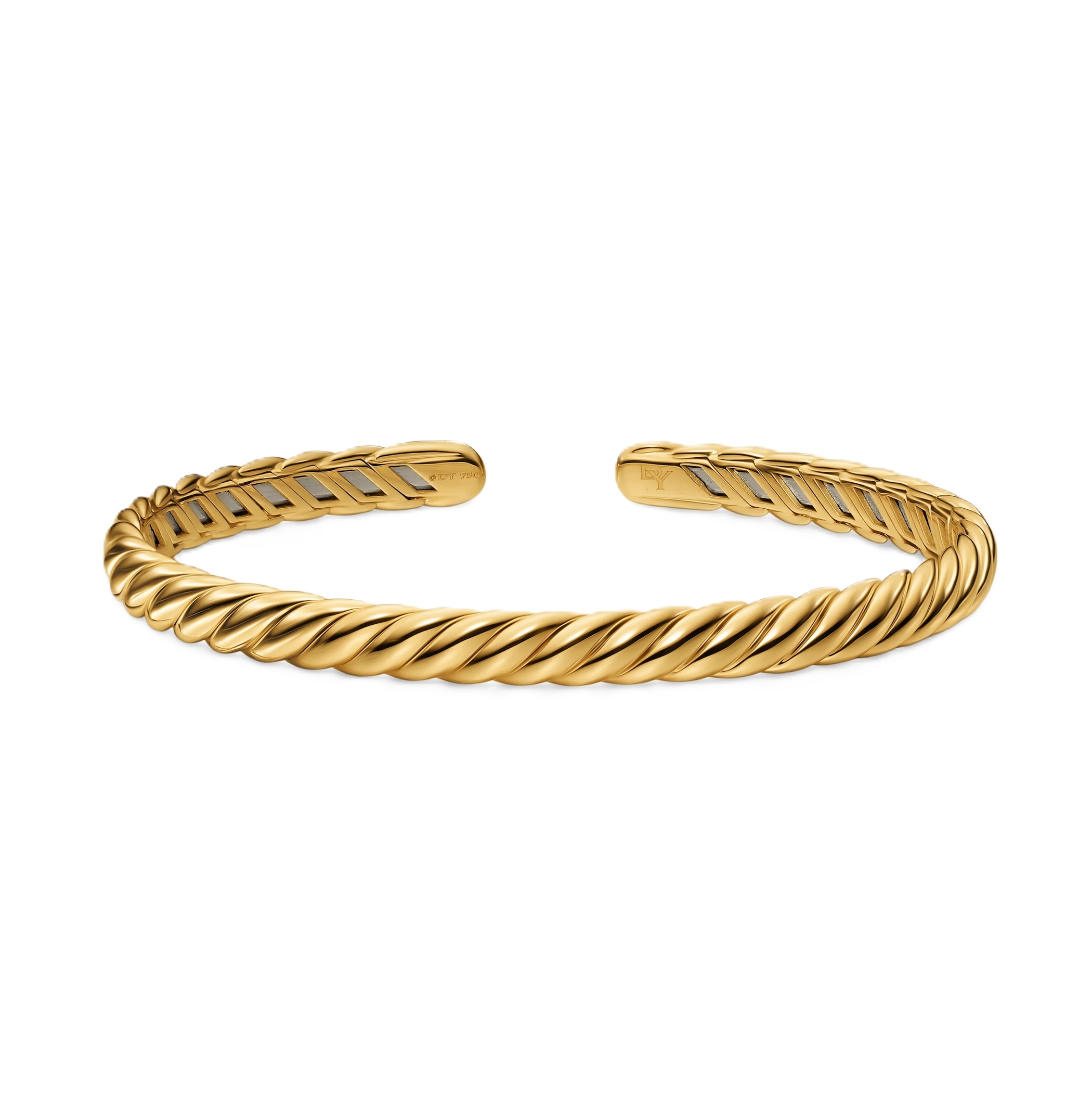 David Yurman Sculpted Cable Flex Bracelet In 18ct Yellow Gold, 5mm David Yurman Sculpted Cable Flex Bracelet In 18ct Yellow Gold, 5mm