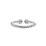 David Yurman Cable Open Round Ring In Sterling Silver With 14ct Yellow Gold And Diamonds, 1.7mm - Ring Size Q