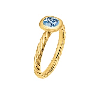 David Yurman DY Mercer® Colour Cable Ring In 18ct Yellow Gold With Sky Blue Topaz, 5.5mm - Ring Size 6 David Yurman DY Mercer® Colour Cable Ring In 18ct Yellow Gold With Sky Blue Topaz, 5.5mm - Ring Size 6
