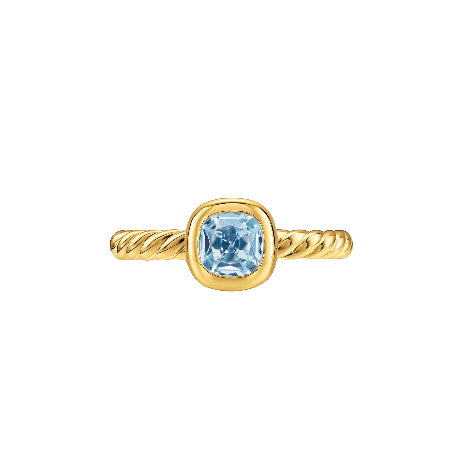 David Yurman DY Mercer® Colour Cable Ring In 18ct Yellow Gold With Sky Blue Topaz, 5.5mm - Ring Size 6 David Yurman DY Mercer® Colour Cable Ring In 18ct Yellow Gold With Sky Blue Topaz, 5.5mm - Ring Size 6
