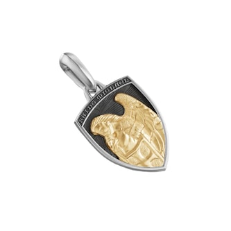 David Yurman St. Michael Amulet In Sterling Silver With 14ct Yellow Gold, 26mm David Yurman St. Michael Amulet In Sterling Silver With 14ct Yellow Gold, 26mm