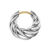 David Yurman Sculpted Cable Tapered Hoop Earrings In Sterling Silver, 15.7mm