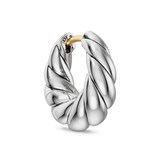 David Yurman Sculpted Cable Tapered Hoop Earrings In Sterling Silver, 15.7mm