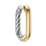 David Yurman DY Madison® Smooth Hoop Earrings In Sterling Silver with 14ct Yellow Gold, 24.3mm