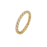 David Yurman Petite Pave Band Ring In 18ct Yellow Gold With Diamonds, 2.5mm - Ring Size 6