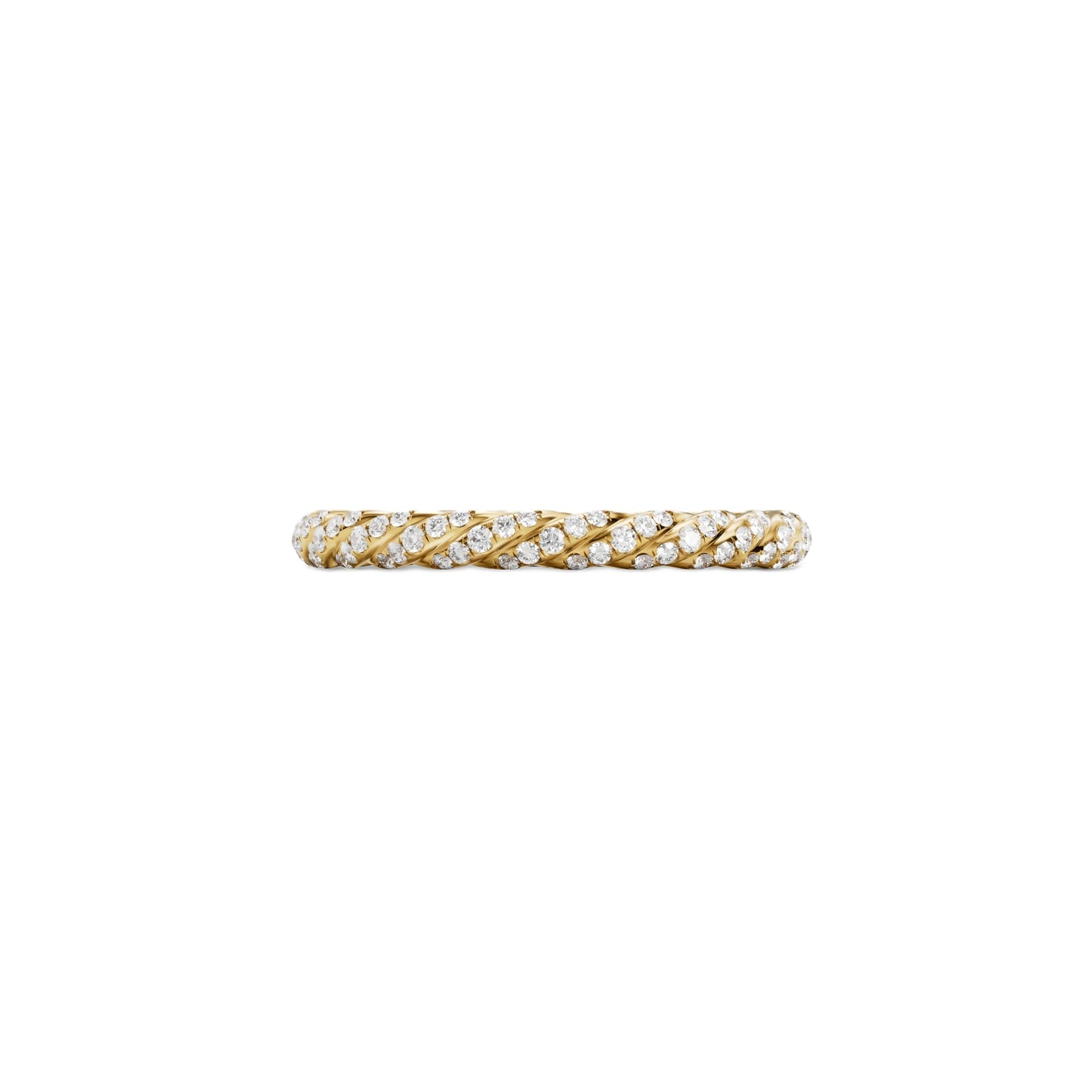 David Yurman Petite Pave Band Ring In 18ct Yellow Gold With Diamonds, 2.5mm - Ring Size 6 David Yurman Petite Pave Band Ring In 18ct Yellow Gold With Diamonds, 2.5mm - Ring Size 6