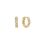 David Yurman Petite Pave Hoop Earrings In 18ct Yellow Gold With Diamonds, 10mm