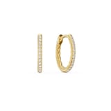 David Yurman Petite Pave Hoop Earrings In 18ct Yellow Gold With Diamonds, 19.3mm
