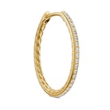 David Yurman Petite Pave Hoop Earrings In 18ct Yellow Gold With Diamonds, 19.3mm