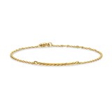 David Yurman Sculpted Cable Bar Chain Bracelet In 18ct Yellow Gold, 2mm