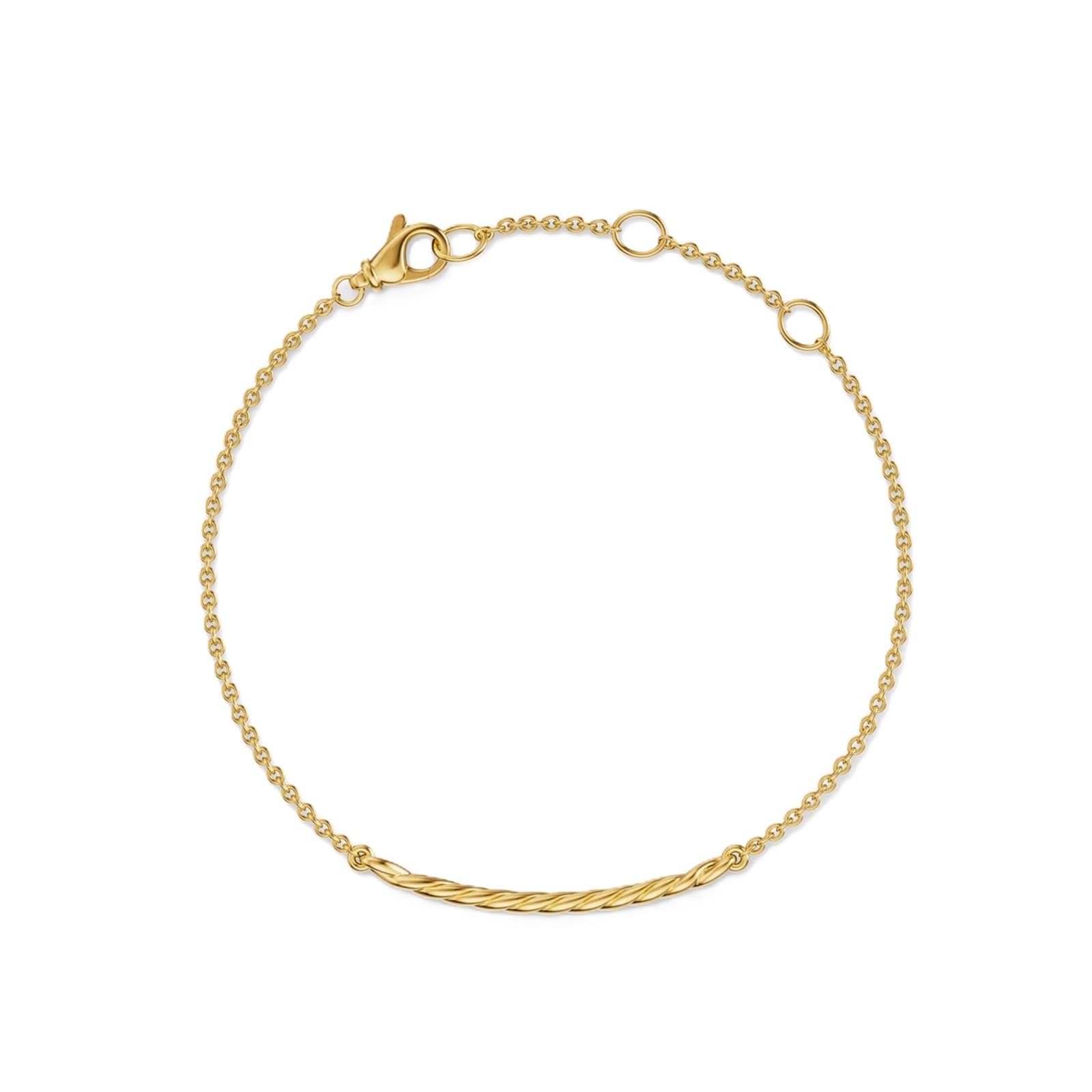 David Yurman Sculpted Cable Bar Chain Bracelet In 18ct Yellow Gold, 2mm David Yurman Sculpted Cable Bar Chain Bracelet In 18ct Yellow Gold, 2mm
