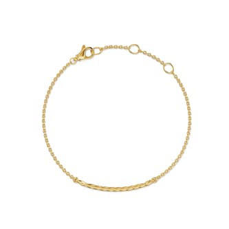 David Yurman Sculpted Cable Bar Chain Bracelet In 18ct Yellow Gold, 2mm David Yurman Sculpted Cable Bar Chain Bracelet In 18ct Yellow Gold, 2mm