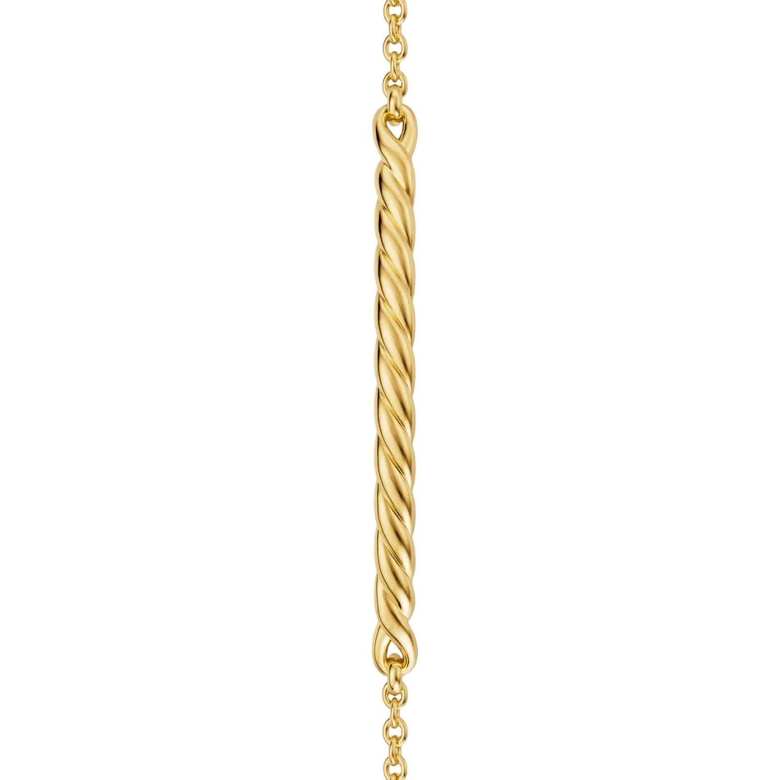 David Yurman Sculpted Cable Bar Chain Bracelet In 18ct Yellow Gold, 2mm David Yurman Sculpted Cable Bar Chain Bracelet In 18ct Yellow Gold, 2mm