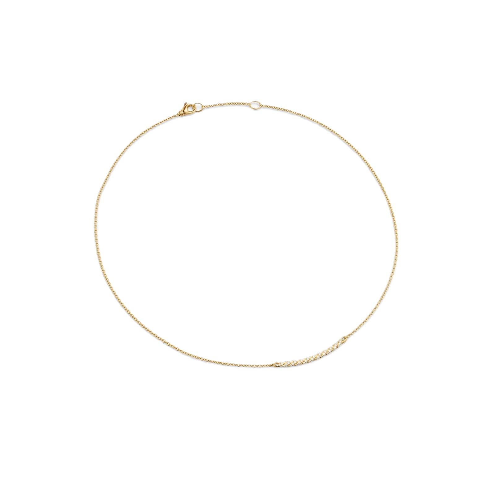 David Yurman Sculpted Cable Bar Necklace In 18ct Yellow Gold With Diamonds, 2.7mm David Yurman Sculpted Cable Bar Necklace In 18ct Yellow Gold With Diamonds, 2.7mm