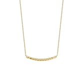 David Yurman Sculpted Cable Bar Necklace In 18ct Yellow Gold With Diamonds, 2.7mm