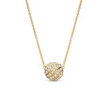 David Yurman Sculpted Cable Pendant Necklace In 18ct Yellow Gold With Diamonds, 10mm