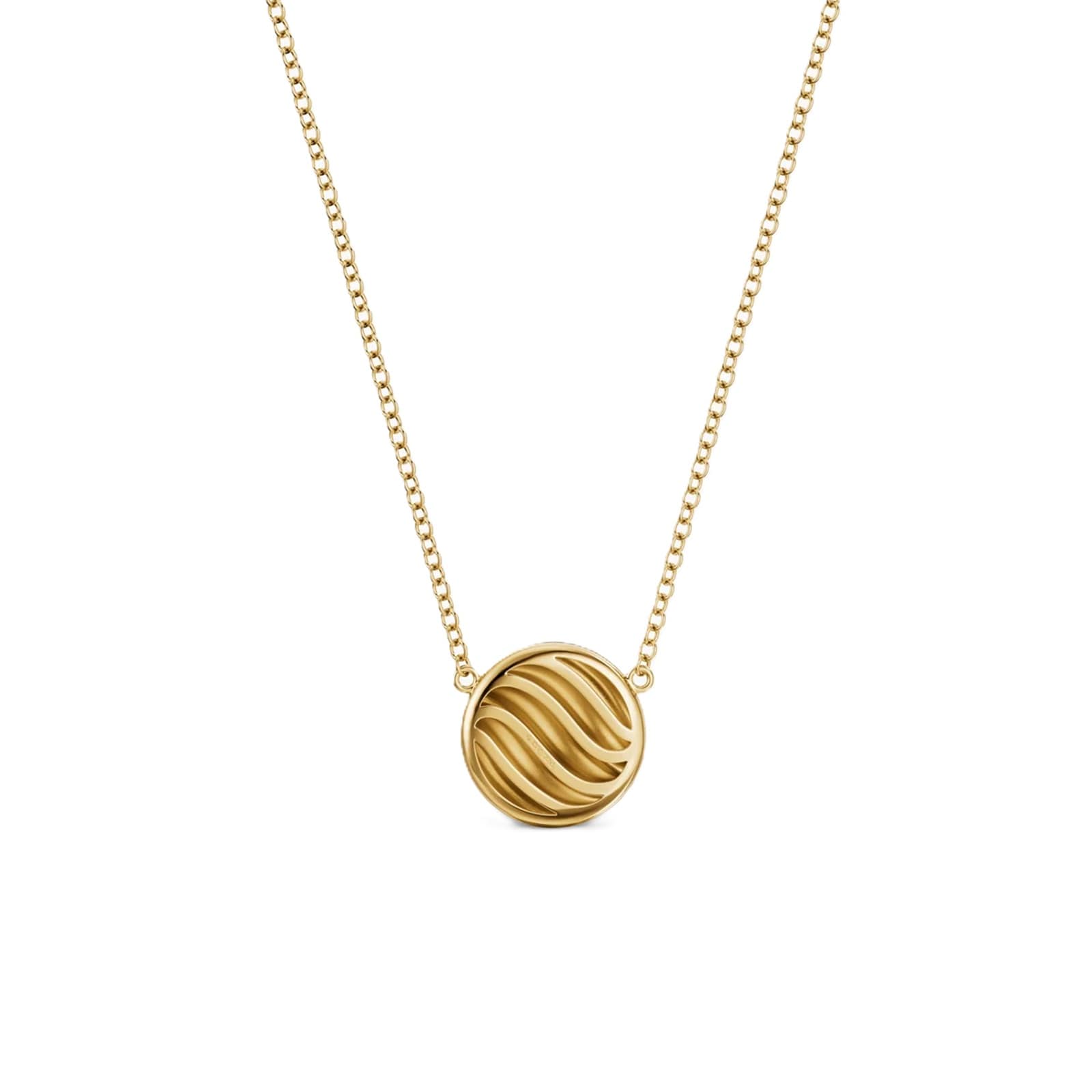 David Yurman Sculpted Cable Pendant Necklace In 18ct Yellow Gold, 10mm David Yurman Sculpted Cable Pendant Necklace In 18ct Yellow Gold, 10mm