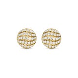 David Yurman Sculpted Cable Stud Earrings In 18ct Yellow Gold With Diamonds, 9mm