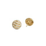 David Yurman Sculpted Cable Stud Earrings In 18ct Yellow Gold With Diamonds, 9mm
