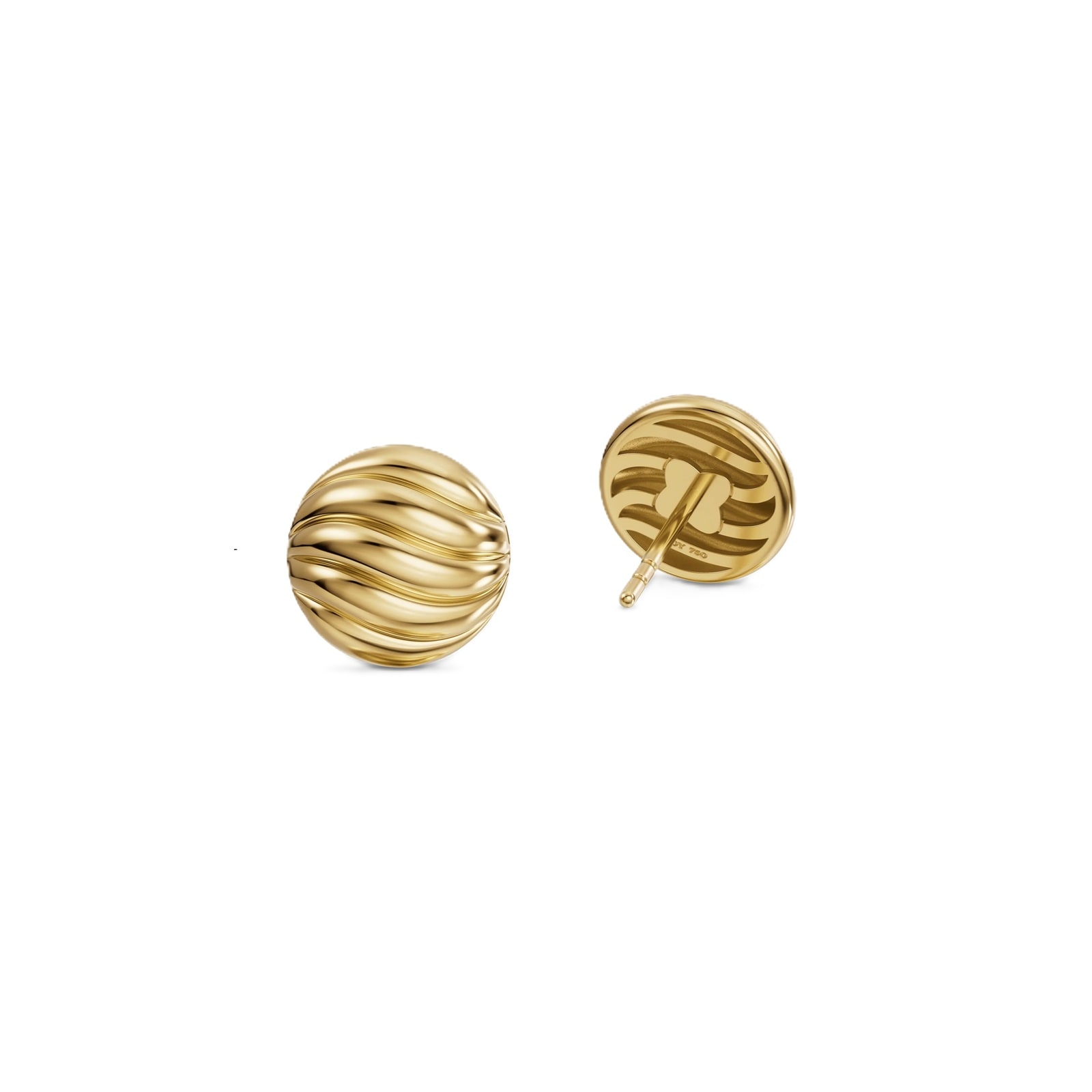 David Yurman Sculpted Cable Stud Earrings In 18ct Yellow Gold, 9mm David Yurman Sculpted Cable Stud Earrings In 18ct Yellow Gold, 9mm