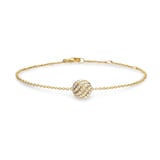 David Yurman Sculpted Cable Centre Station Chain Bracelet In 18ct Yellow Gold With Diamonds, 10mm