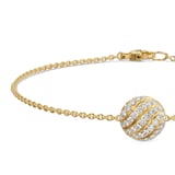 David Yurman Sculpted Cable Centre Station Chain Bracelet In 18ct Yellow Gold With Diamonds, 10mm