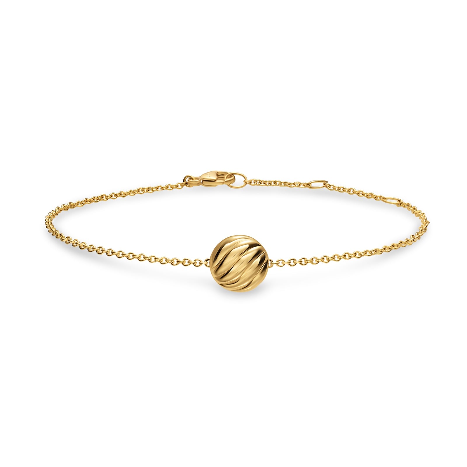 David Yurman Sculpted Cable Centre Station Chain Bracelet In 18ct Yellow Gold, 10mm David Yurman Sculpted Cable Centre Station Chain Bracelet In 18ct Yellow Gold, 10mm