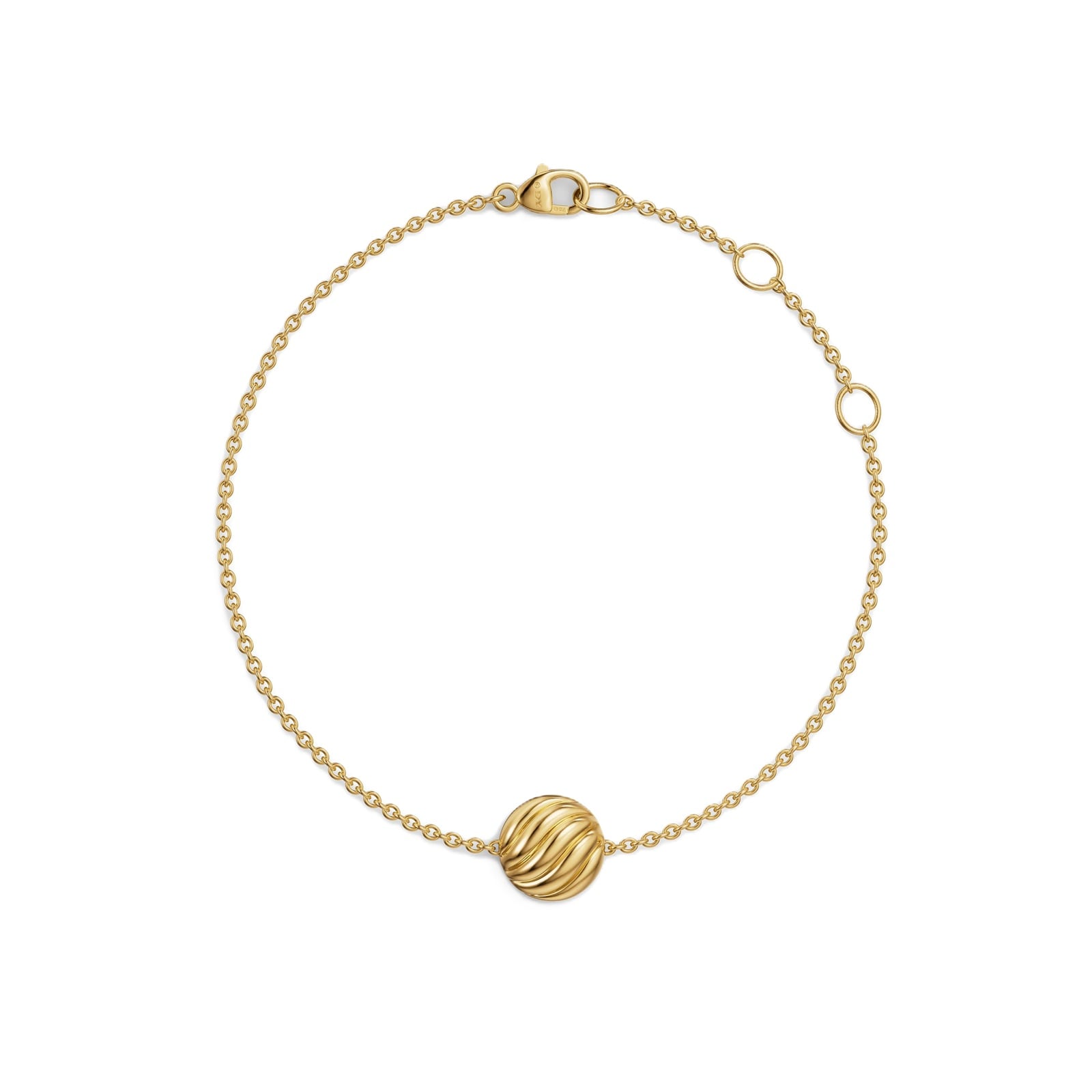 David Yurman Sculpted Cable Centre Station Chain Bracelet In 18ct Yellow Gold, 10mm David Yurman Sculpted Cable Centre Station Chain Bracelet In 18ct Yellow Gold, 10mm